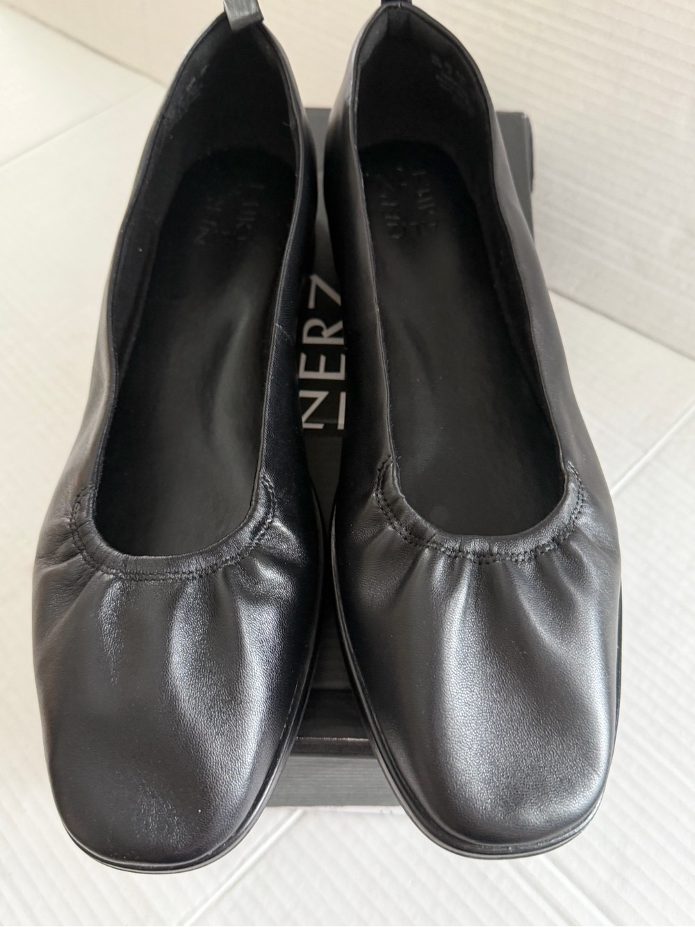 Naturalizer Women's Estie Square Toe Ballet Flats black leather Size 11 Wide NEW - Picture 4 of 9